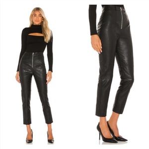 NWT Lover + Friends High Waisted Black Faux Leather Pants
